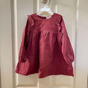 Angel Dear Shoulder Ruffle Corduroy Dress Dusty Orchid Girls Size 3T NWT